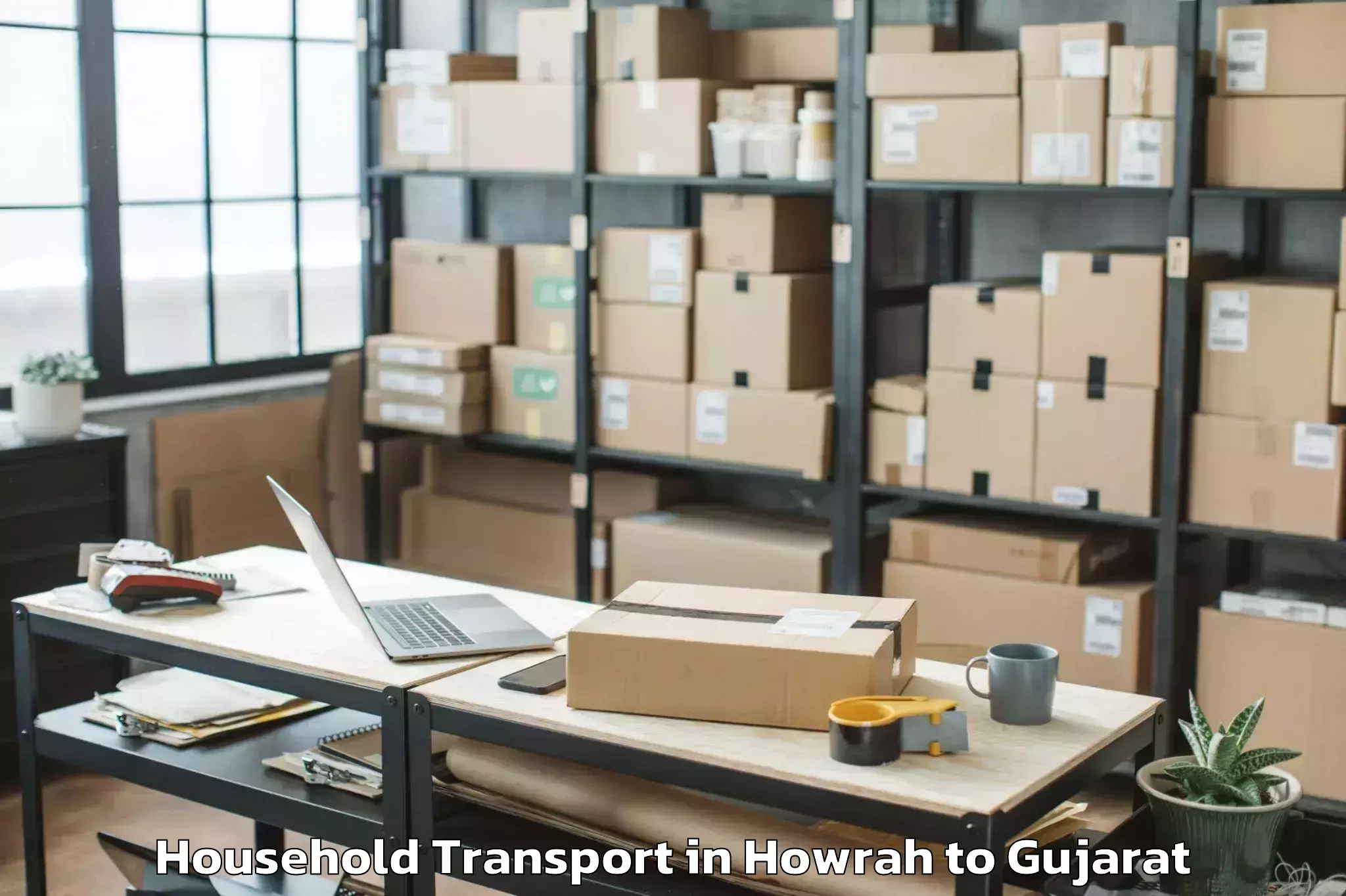 Affordable Howrah to Morbi Household Transport